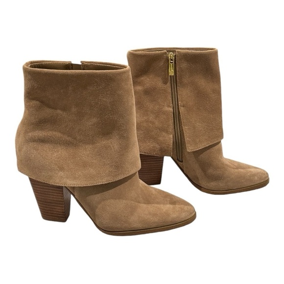 JESSICA SIMPSON Coulton Suede Foldover Bootie Sandstone Size 9 - Picture 6 of 9